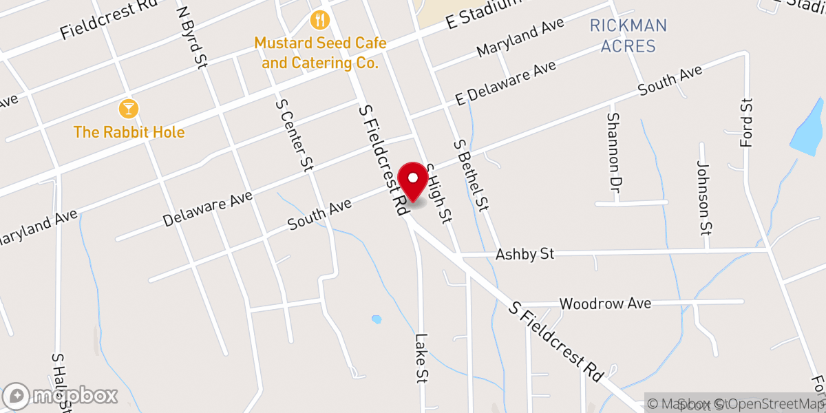 Map showing location of Fieldcrest Road Church of God