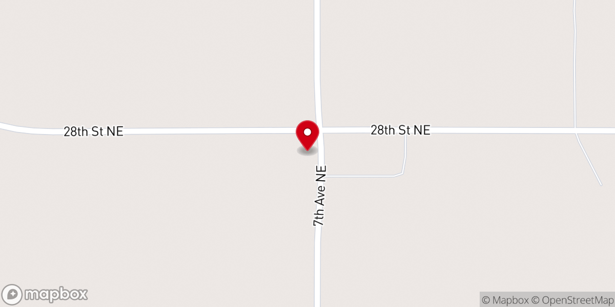 Map showing location of Rosenfield Baptist Church
