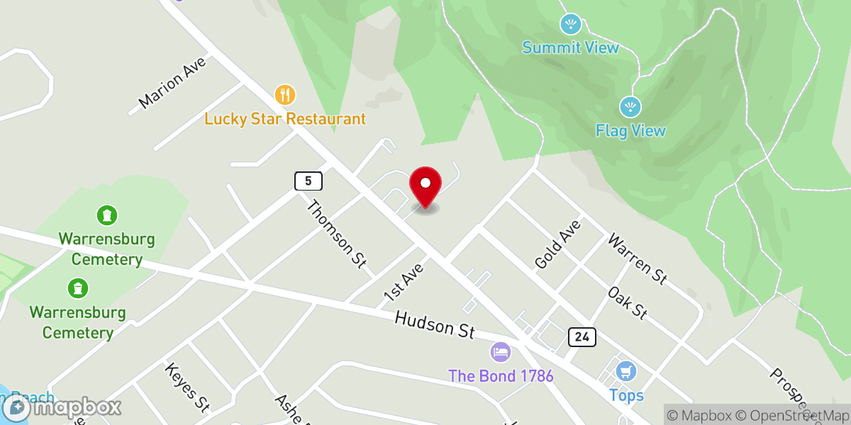 Map showing location of Bandstand Brew Works