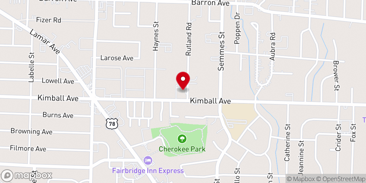 Map showing location of Annesdale Cherokee Missionary Baptist Church