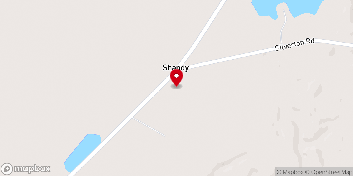 Map showing location of Shandy Baptist Church