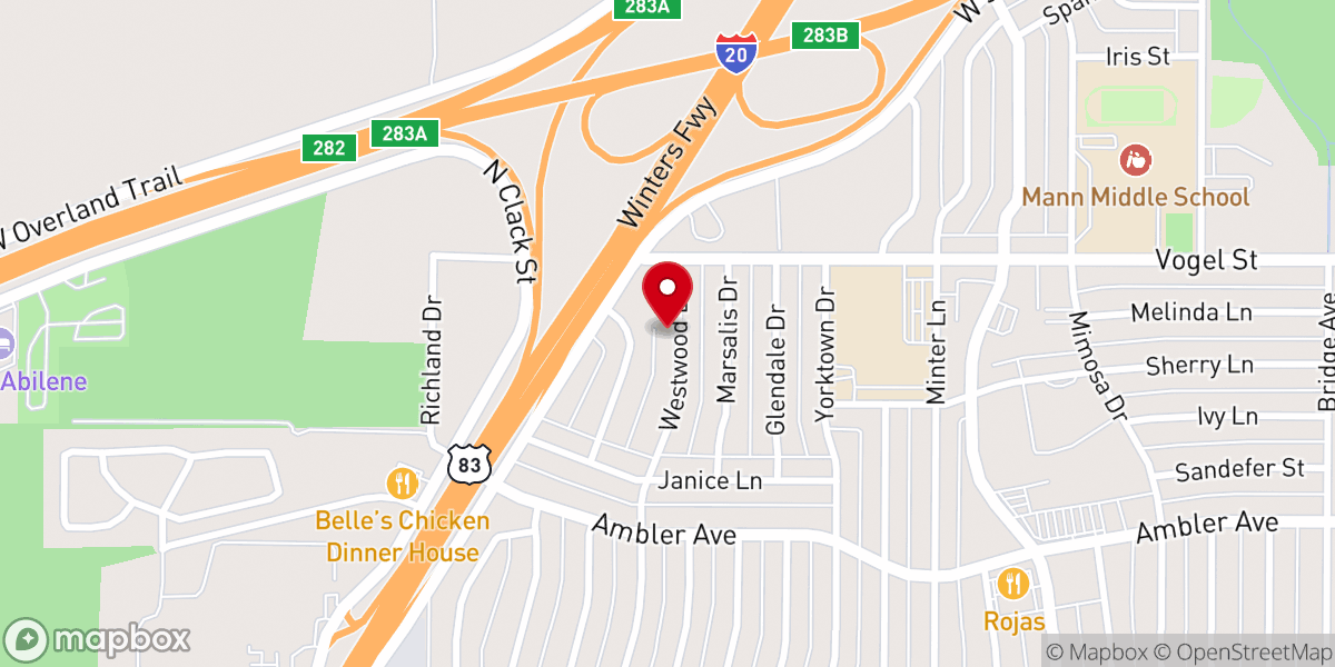 Map showing location of North Side Baptist Church