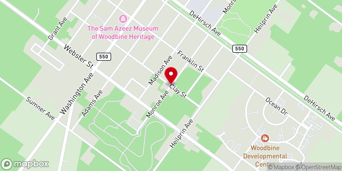 Map showing location of Gethsemane Baptist Church