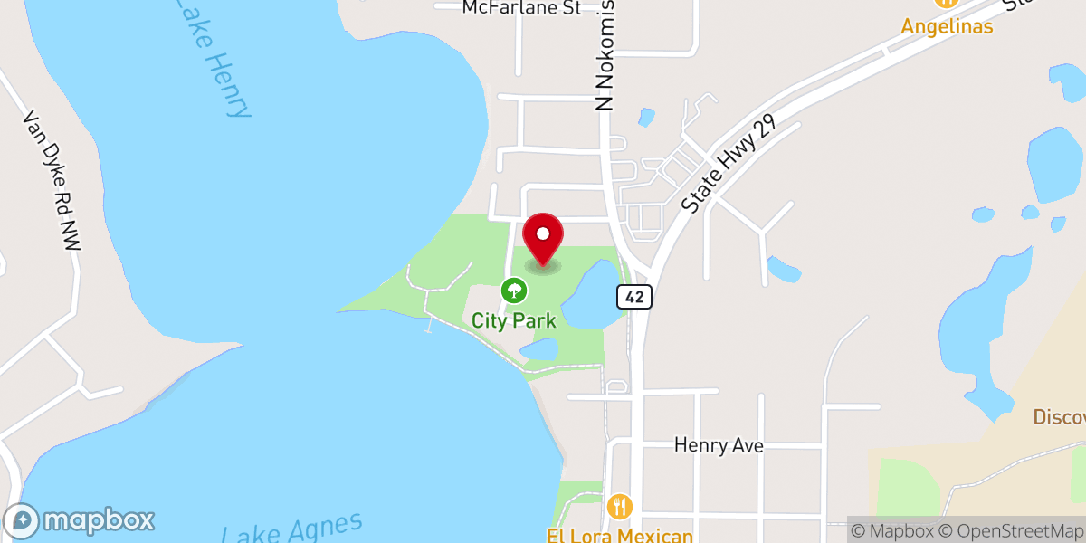 Map showing location of Alexandria City Park