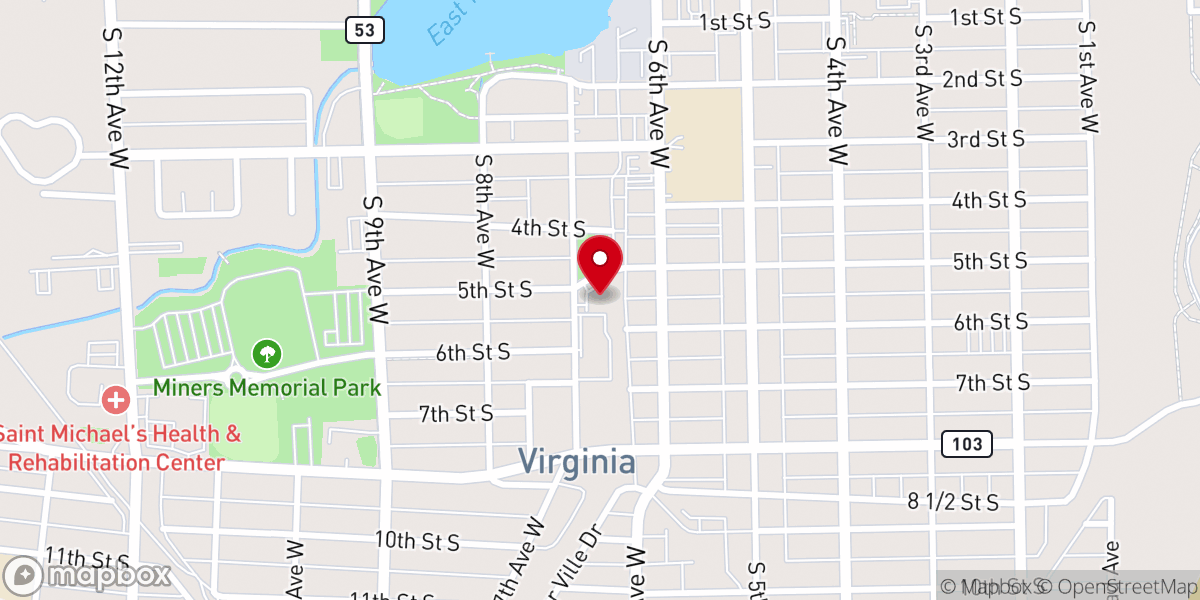 Map showing location of Virginia Bible Chapel