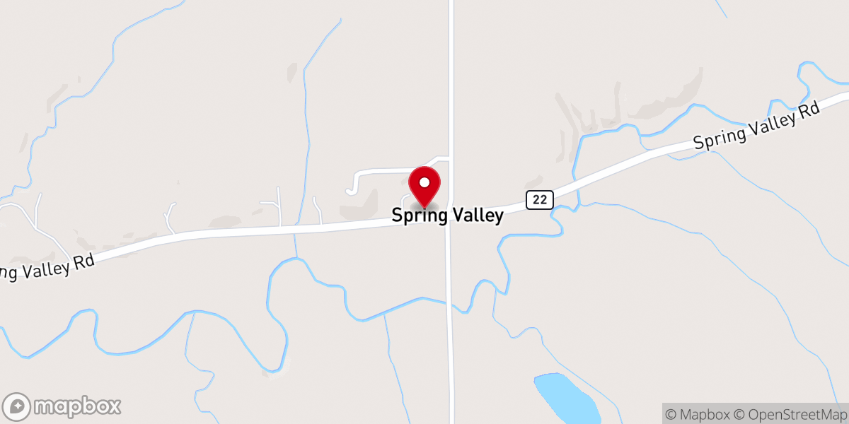 Map showing location of Spring Valley Reformed Church