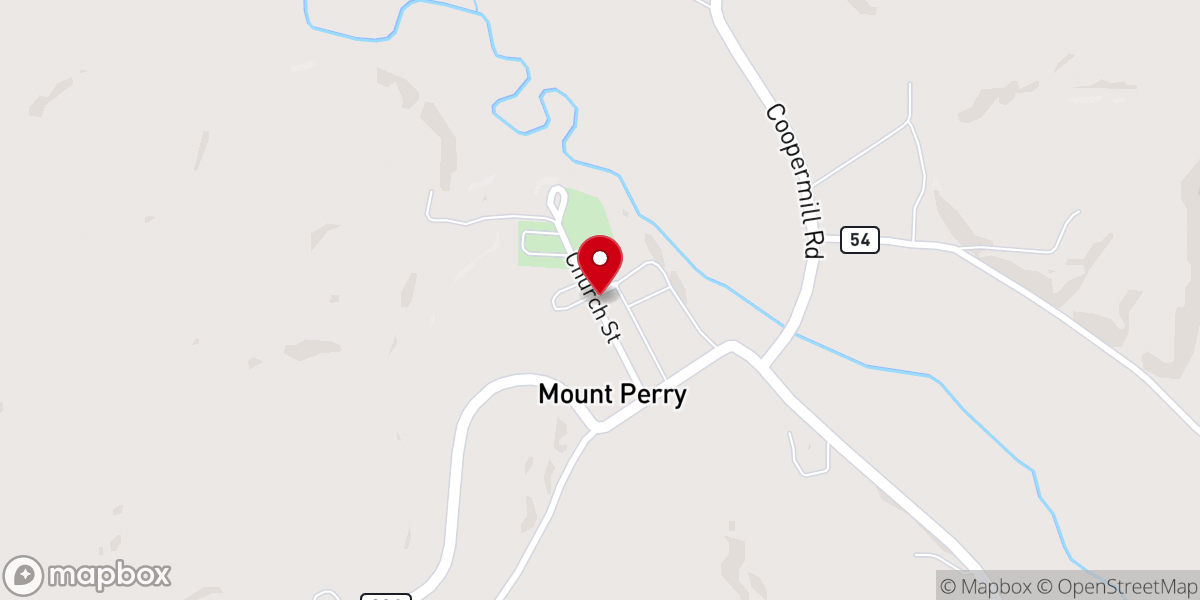 Map showing location of Mount Perry United Methodist Church