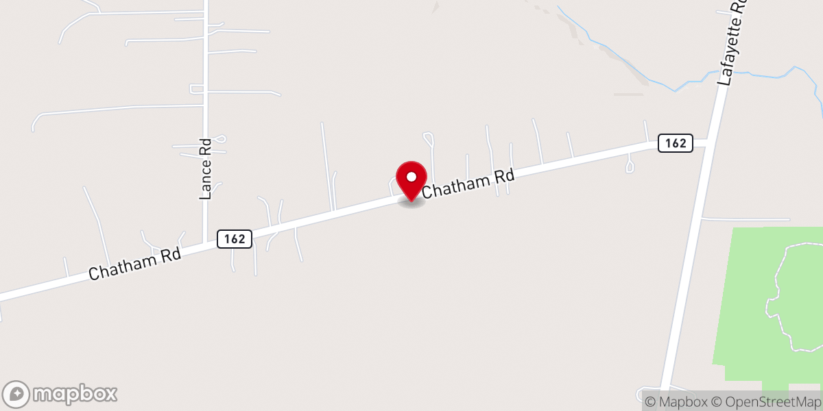Map showing location of Bethany Baptist Church
