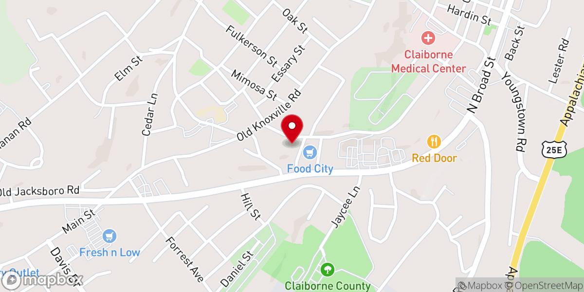 Map showing location of Twin City Baptist Church