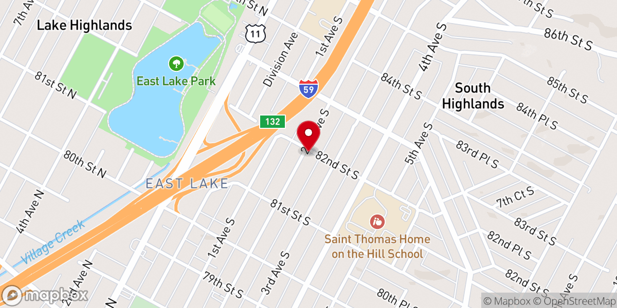 Map showing location of Temple of Hope Baptist Church Inc