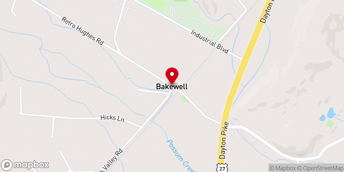 Map showing location of Bakewell