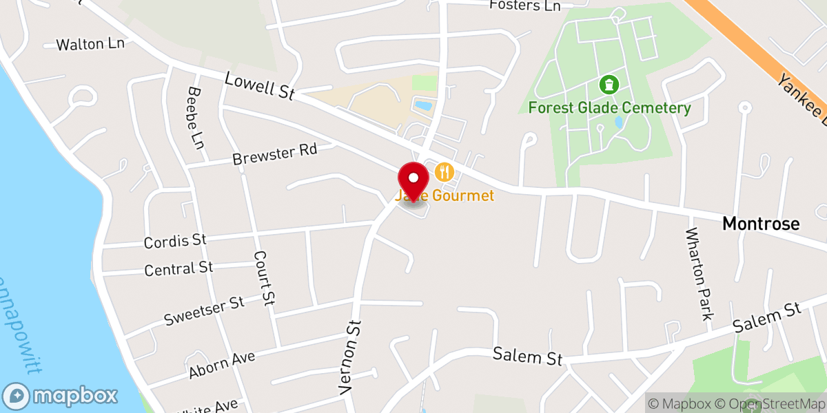 Map showing location of Wakefield-Lynnfield United Methodist Church