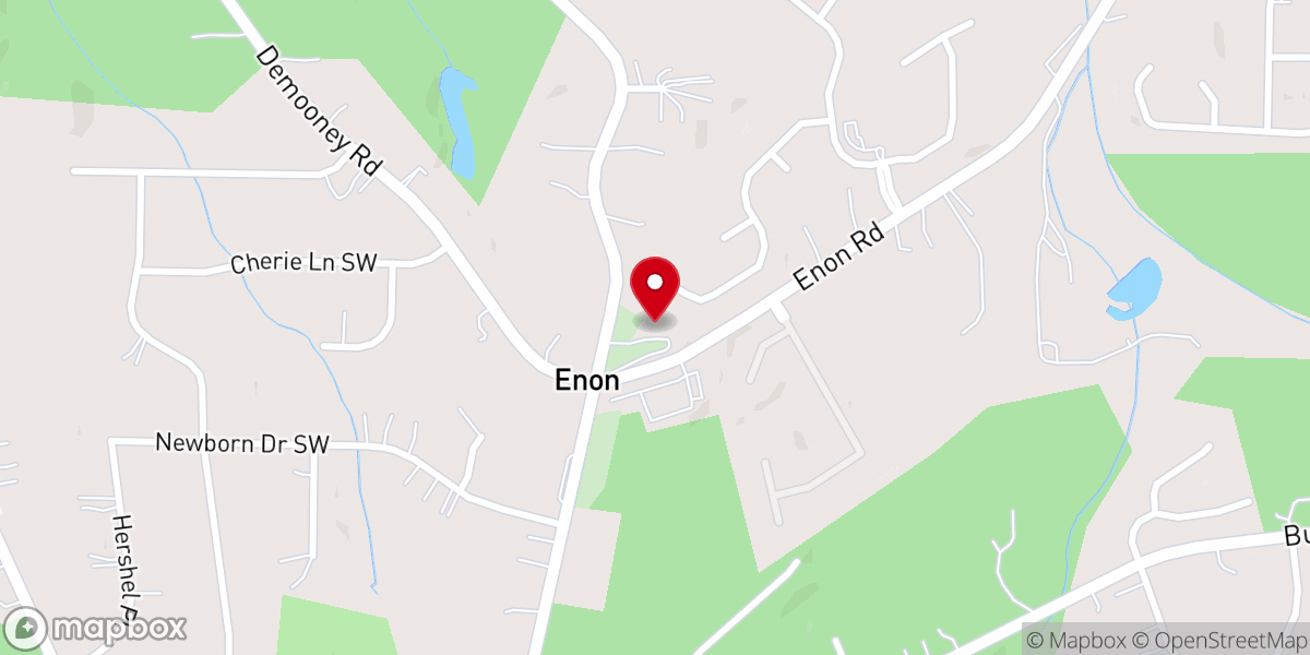 Map showing location of Enon Baptist Church