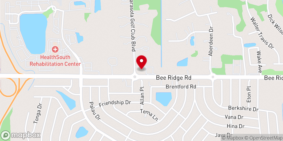 Map showing location of Colonial Oaks Baptist Church