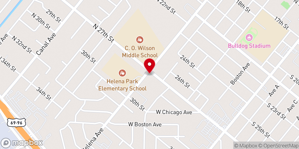 Map showing location of Holy Cross Lutheran Church