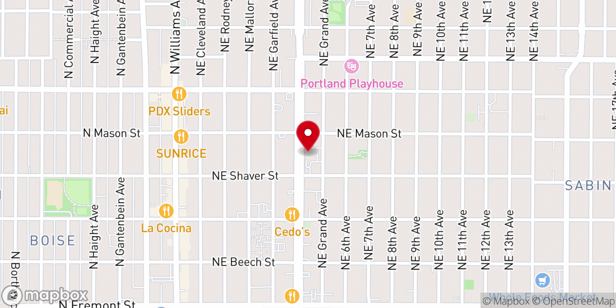 Map showing location of Portland Covenant Church