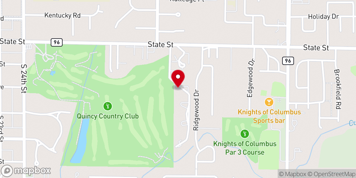 Map showing location of New Life Christian Ministries of Quincy, Illinois