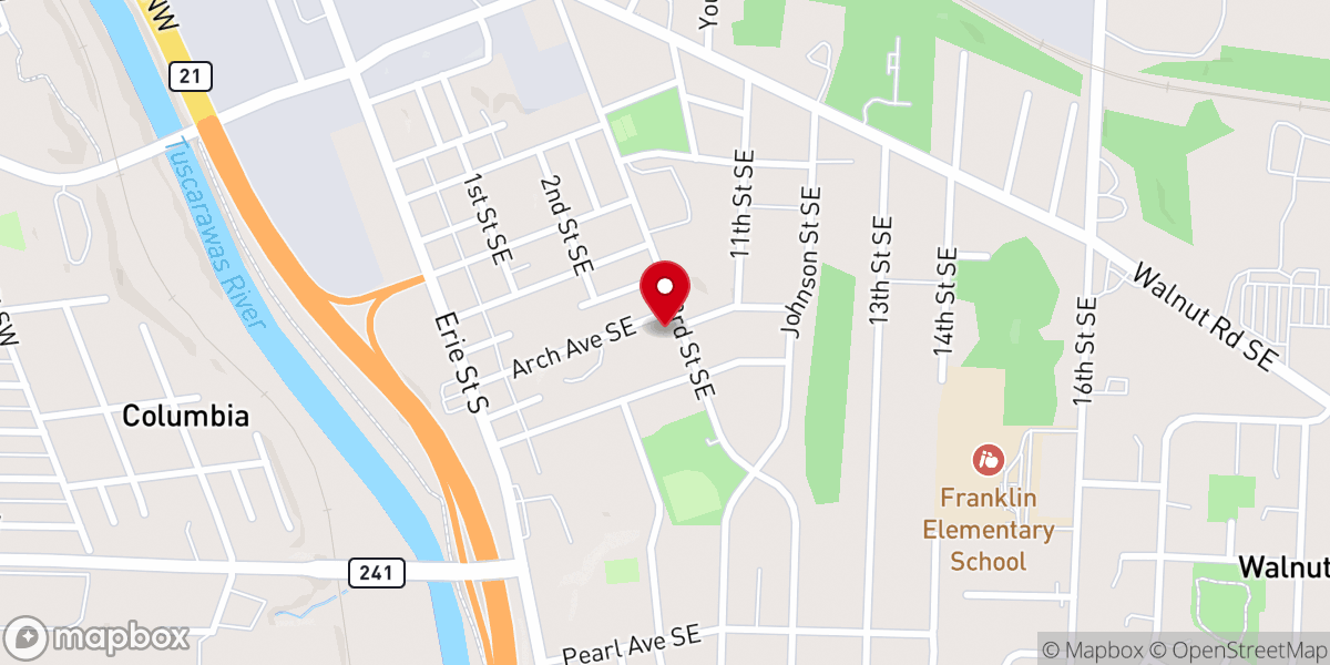 Map showing location of Shiloh Baptist Church