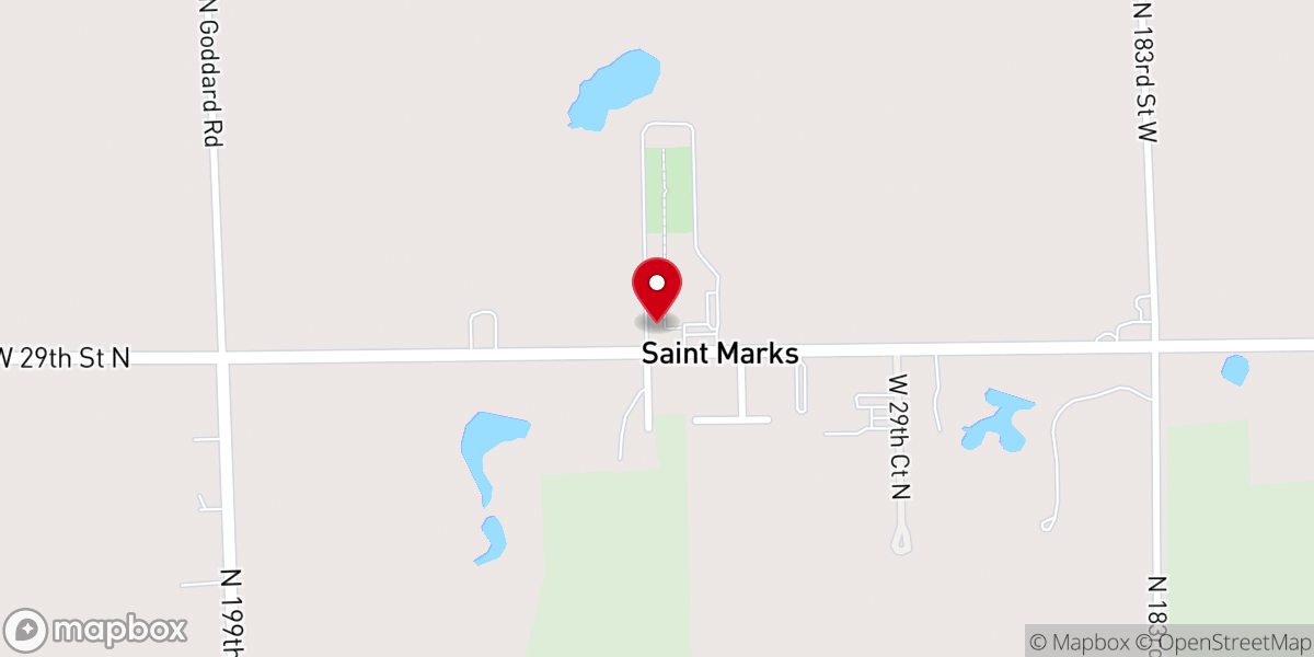 Map showing location of St. Mark the Evangelist Catholic Church