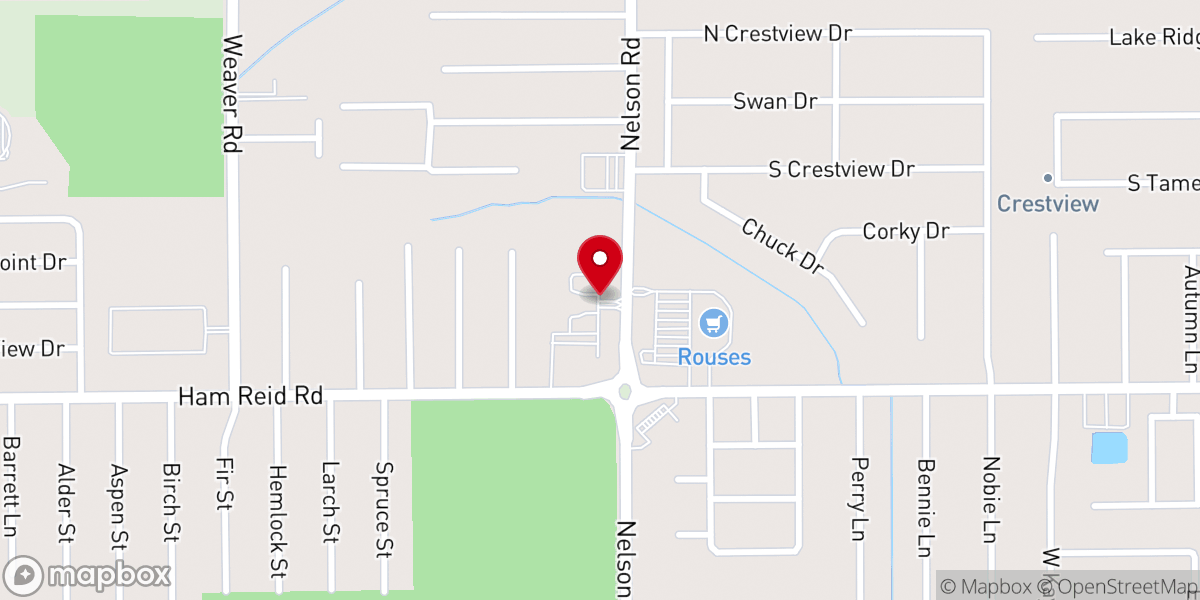 Map showing location of Oak Crossing