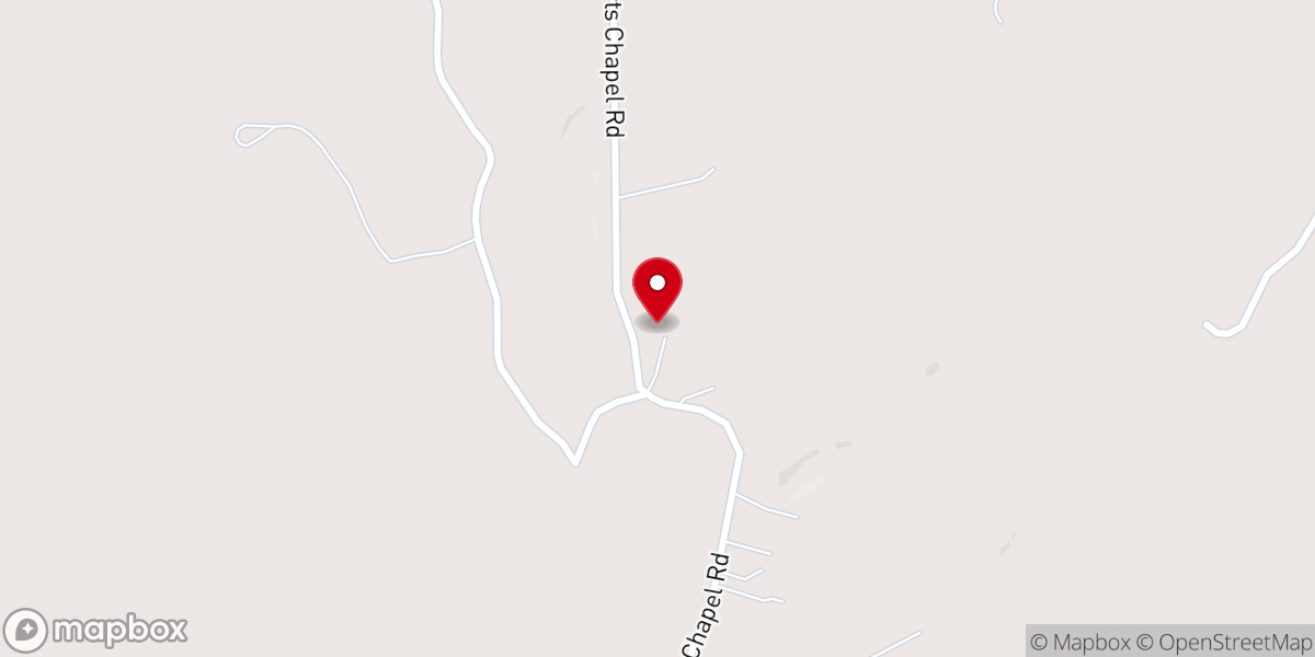 Map showing location of Roberts Chapel CME Church