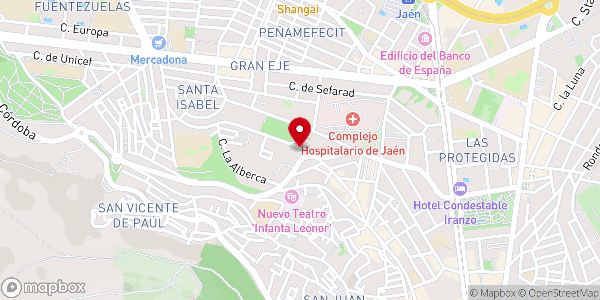 Map showing location of Iglesia Elim Jaén