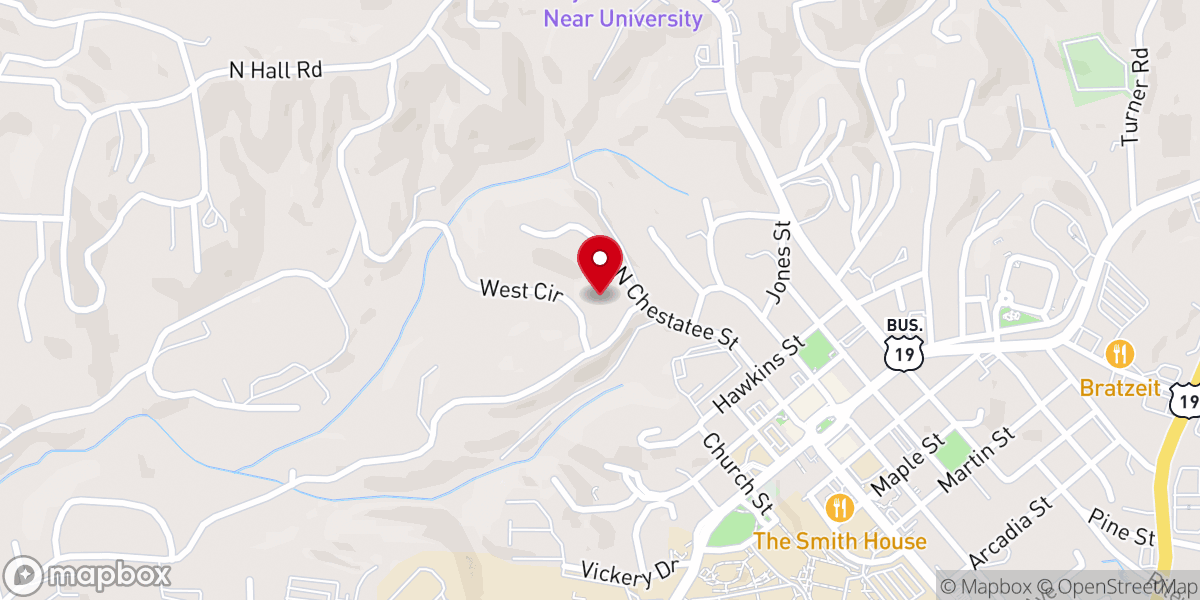 Map showing location of Dahlonega Church of God
