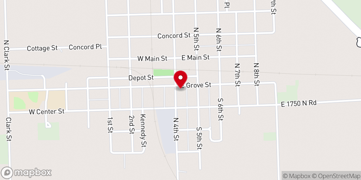 Map showing location of Sheldon Area Food Pantry - Food Distribution Center