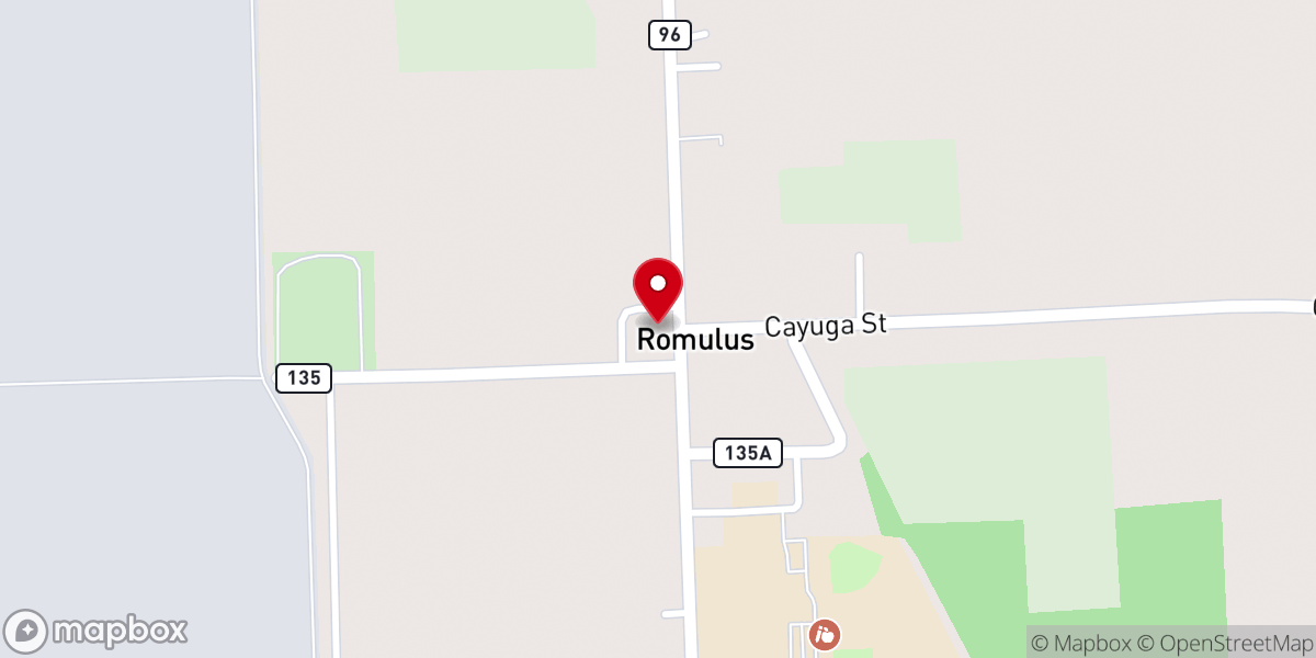 Map showing location of Romulus Presbytarian Church