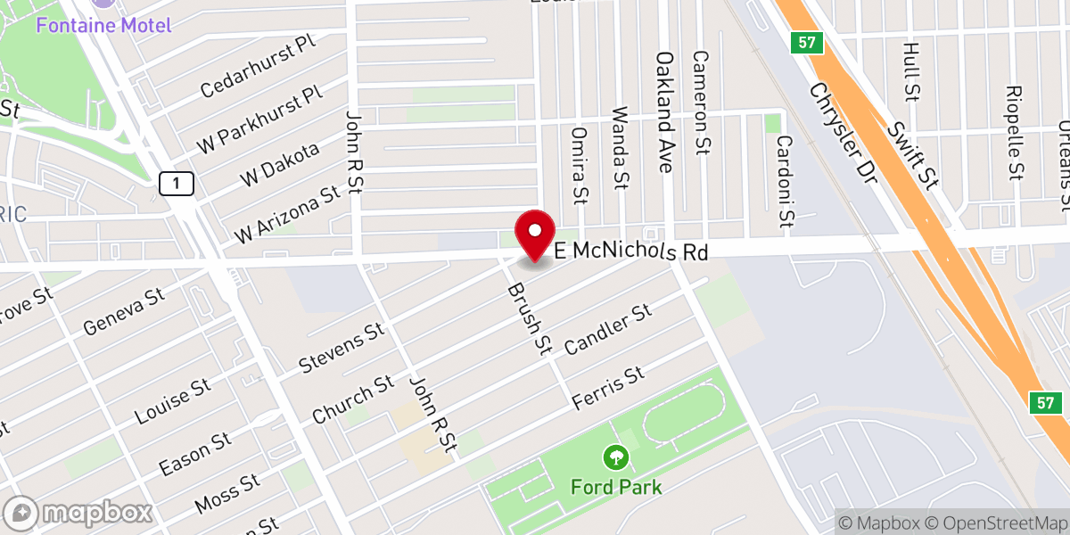 Map showing location of Old Solid Rock Mssnry Baptist Church