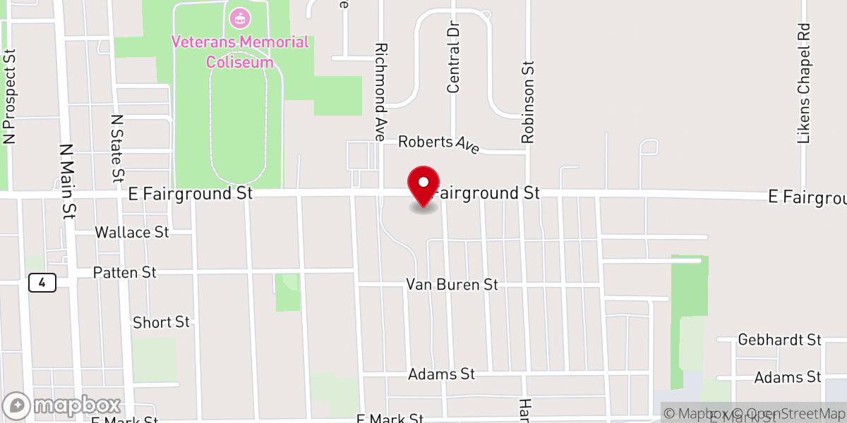 Map showing location of Mt Zion Missionary Baptist Church