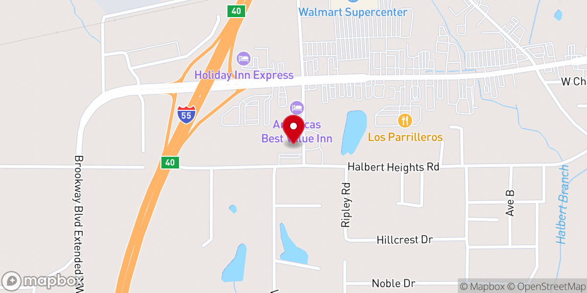 Map showing location of Faith Presbyterian Church