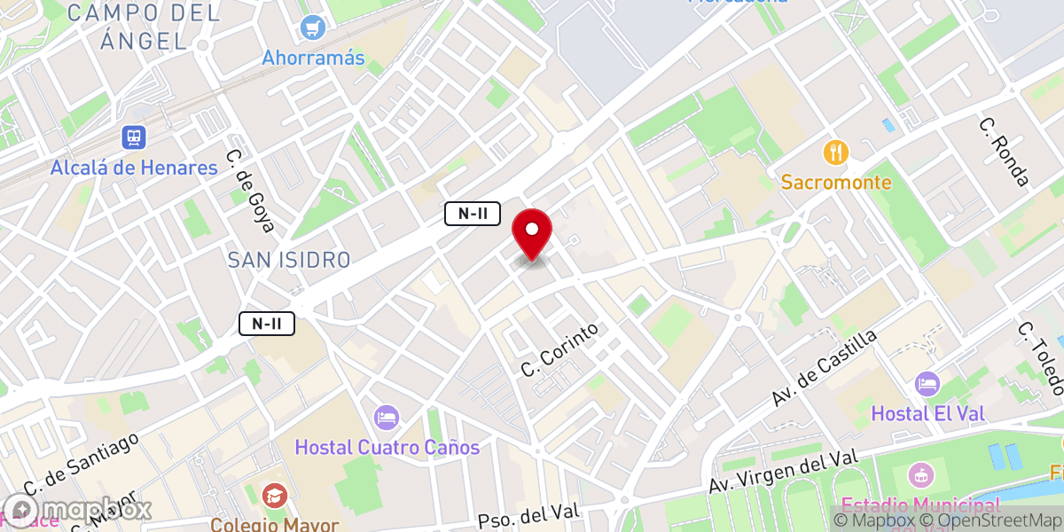 Map showing location of Iglesia Evangélica Nueva Vida