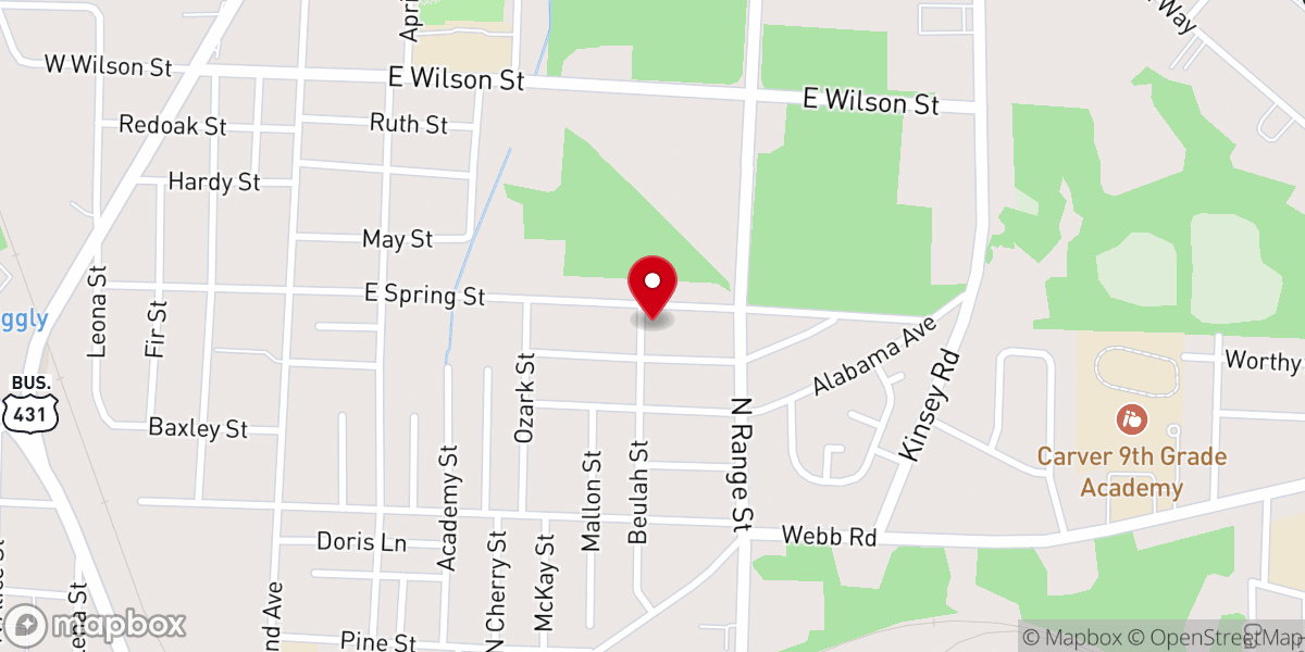 Map showing location of Apostolic Faith Temple
