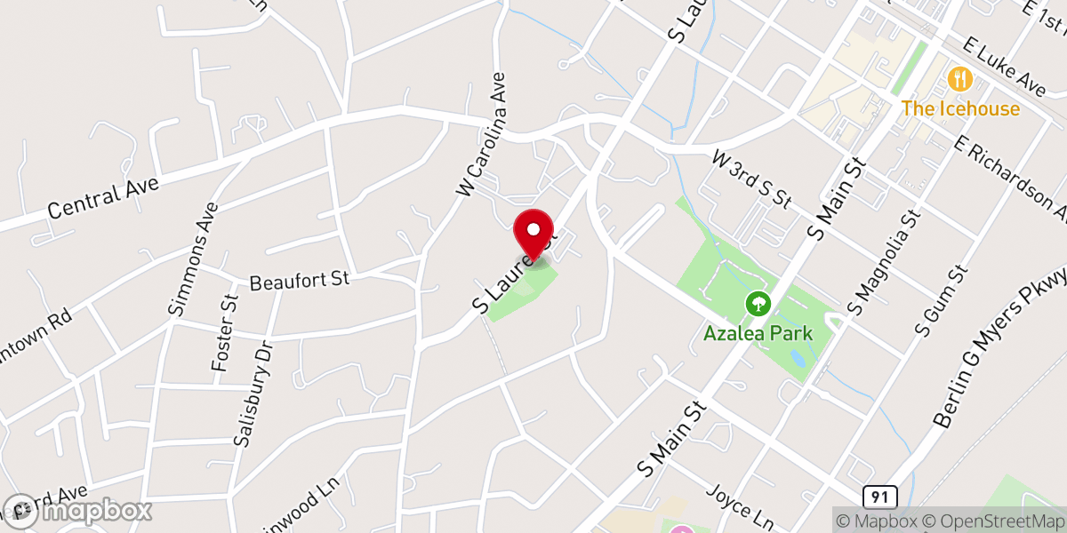Map showing location of Saul Alexander Tennis Courts