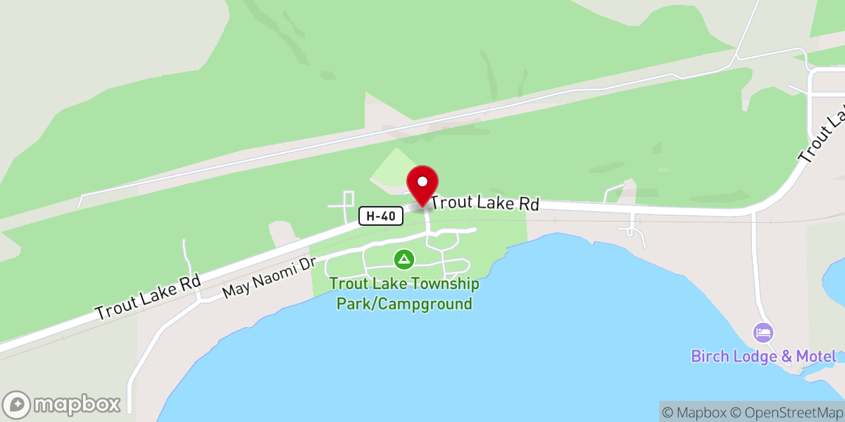 Map showing location of Trout Lake Township Campground