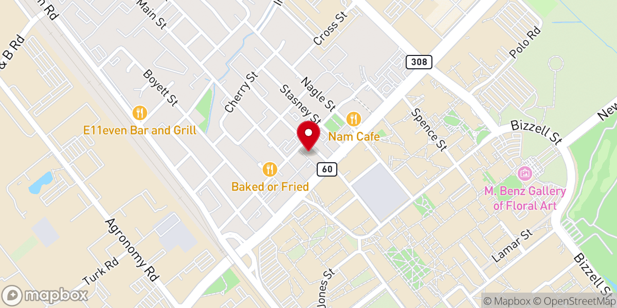 Map showing location of A&M United Methodist Church