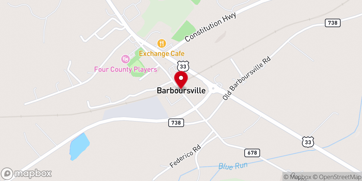 Map showing location of Barboursville