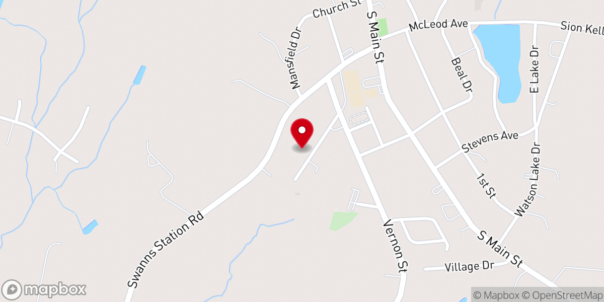 Map showing location of Southside Baptist Church