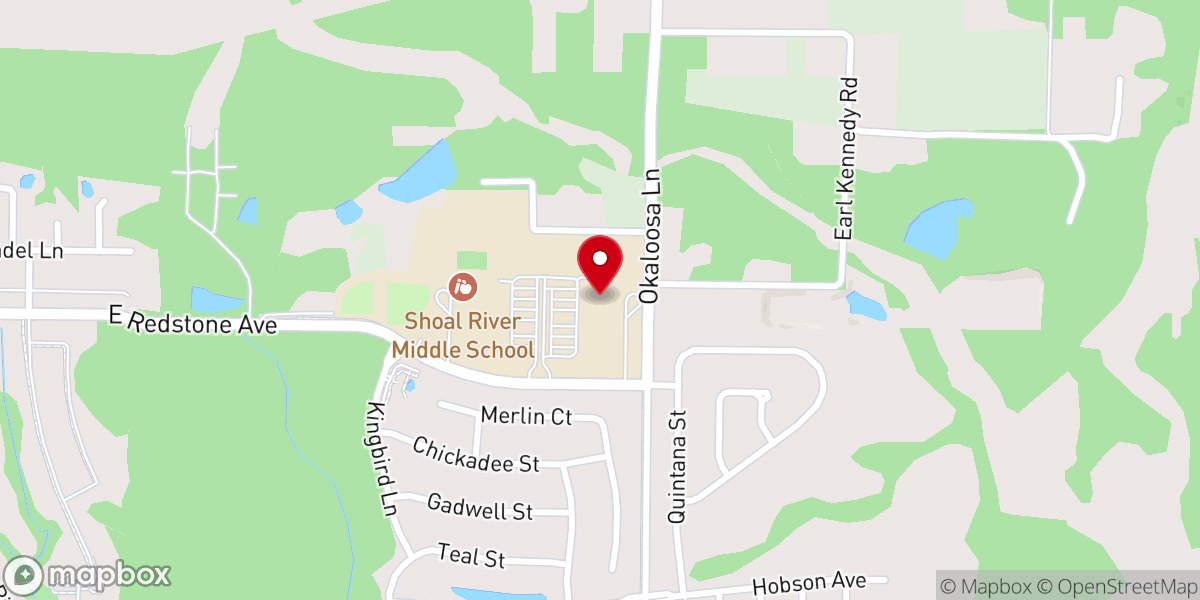 Map showing location of Pillar Church of Crestview