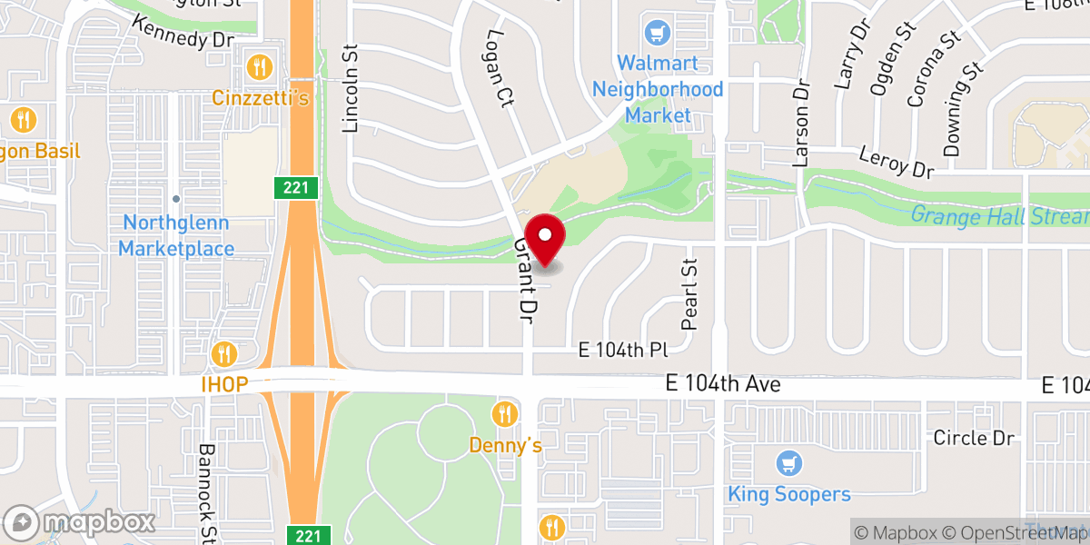 Map showing location of Northglenn United Church of Christ