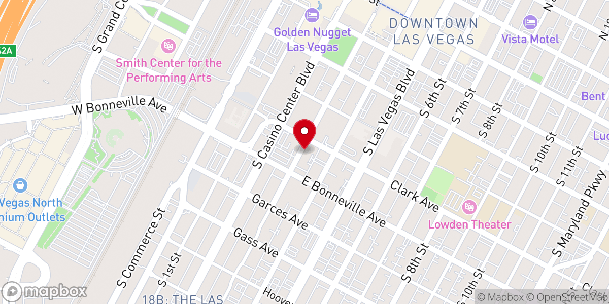 Map showing location of Marriage Commission of Las Vegas