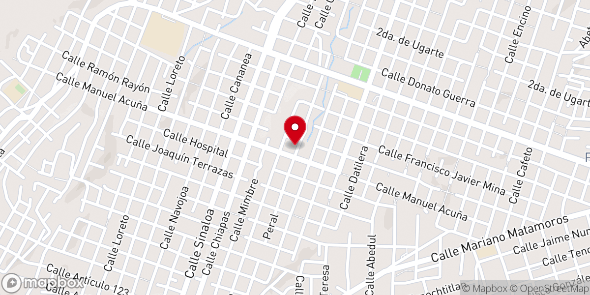 Map showing location of Iglesia de Nuestra Señora de Guadalupe