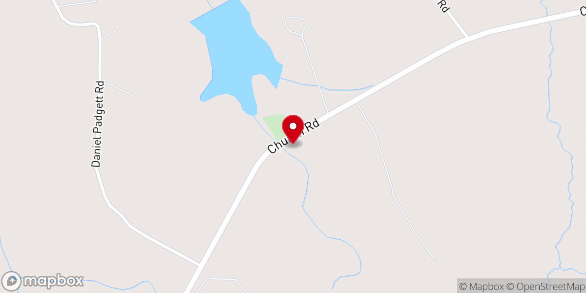 Map showing location of Ridge Branch Baptist Church