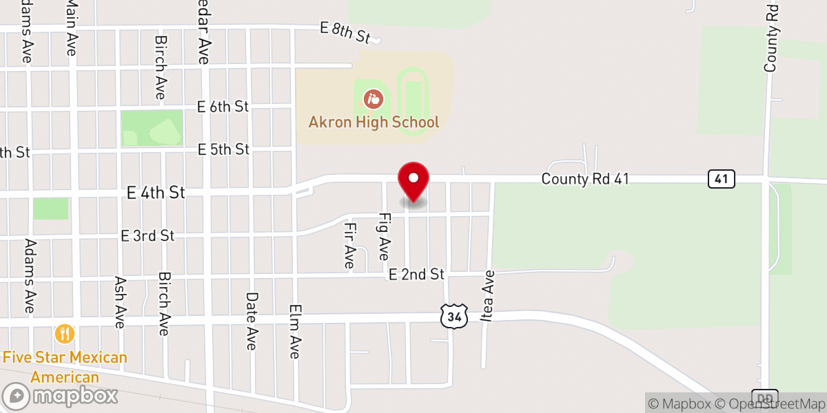 Map showing location of Peace Evangelical Lutheran Church