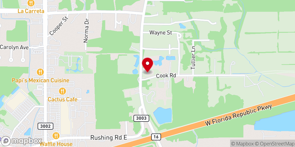 Map showing location of Denham Springs Seventh-day Adventist Church