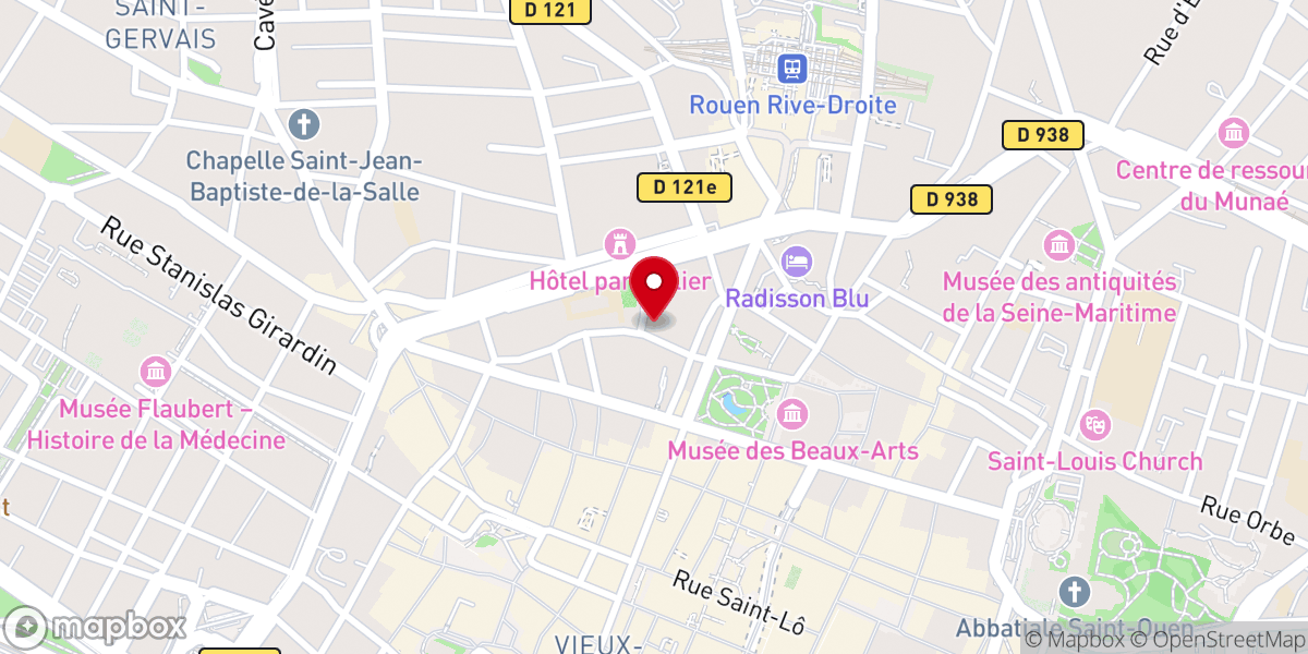 Map showing location of Église catholique Saint-Patrice à Rouen
