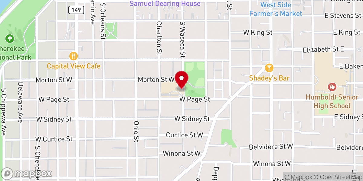 Map showing location of West Side Community Organization