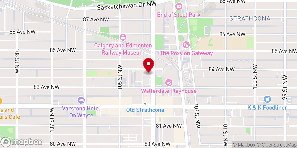 Map showing location of Strathcona Baptist Church