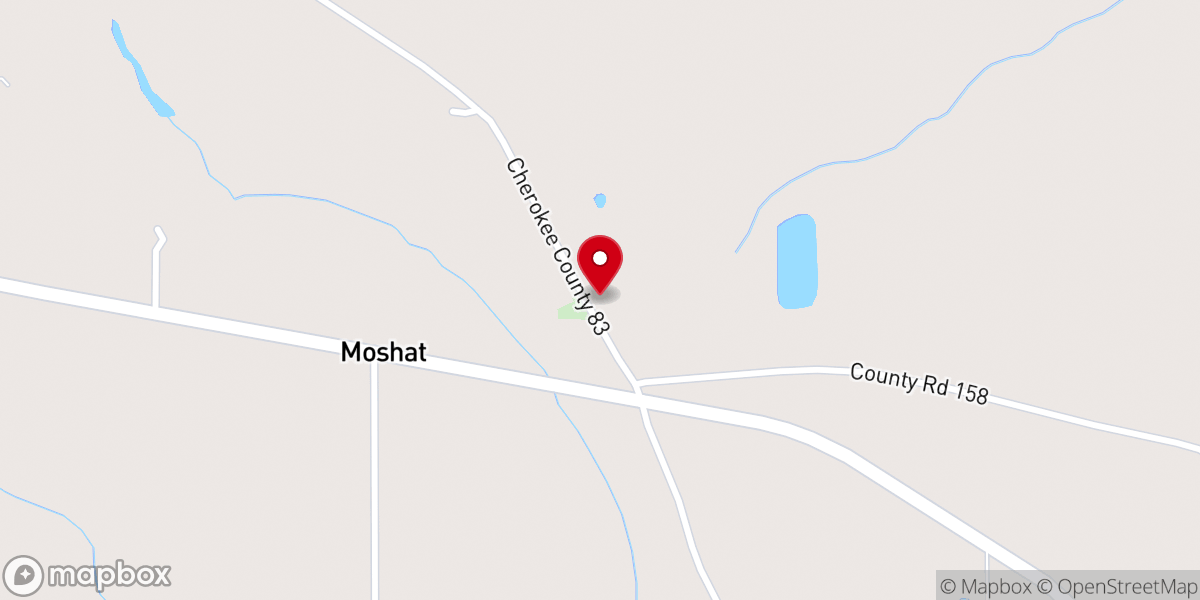 Map showing location of Moshat Baptist Church